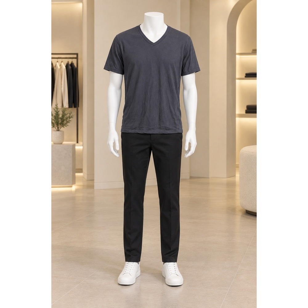 Bonobos Mens T-Shirt V-Neck Standard Fit Solid Dark Gray Size Medium